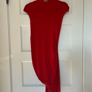 Helmut by Helmut Lang Asymmetric Mock Neck Dress